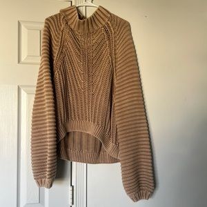 Free people knit balloon sleeve sweater